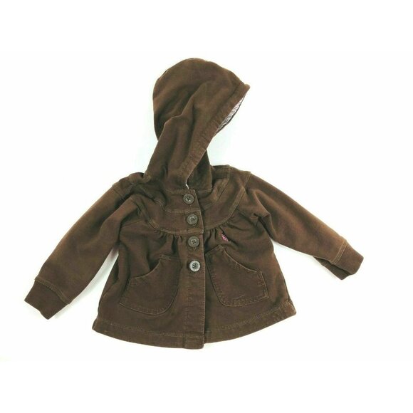 U S POLO ASSN Jacket Coat Windbreaker Hood Brown Pink Girls 24 mos Toddler - Picture 1 of 9